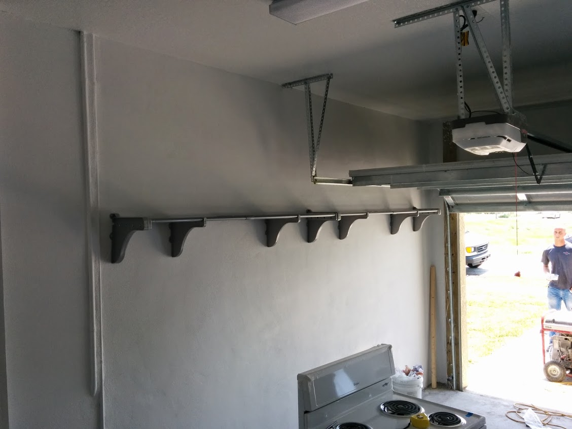 EZ SHELF installed in garage at Habitat for Humanity House