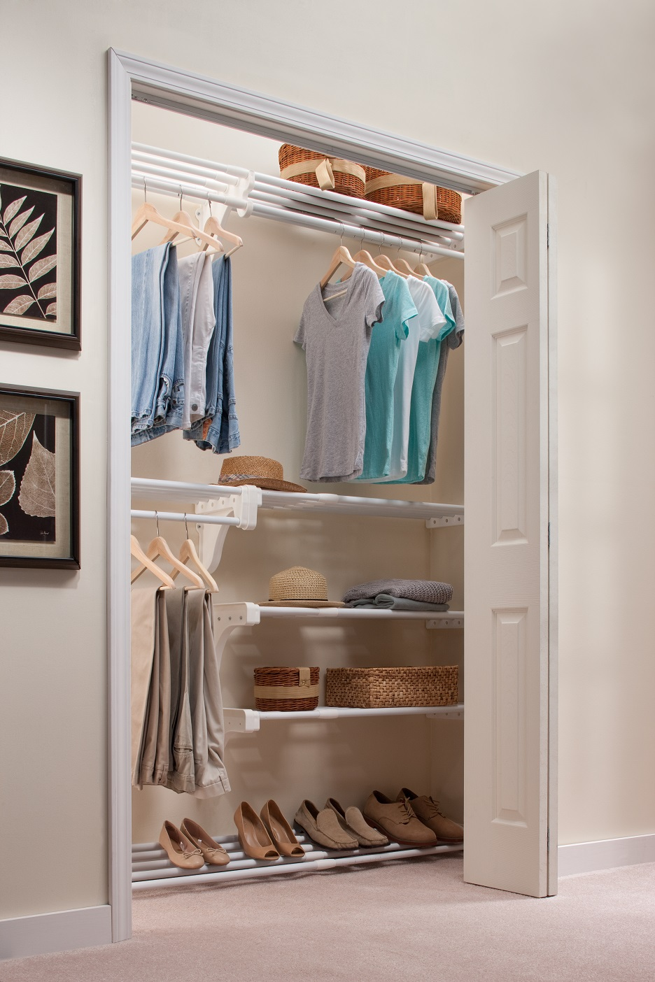 Reach-in closet organizer kit from EZ SHELF