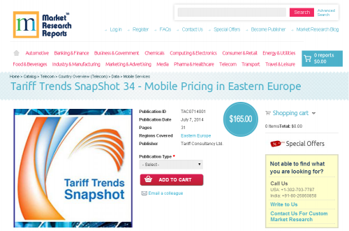 Tariff Trends SnapShot 34 - Mobile Pricing in Eastern Europe'