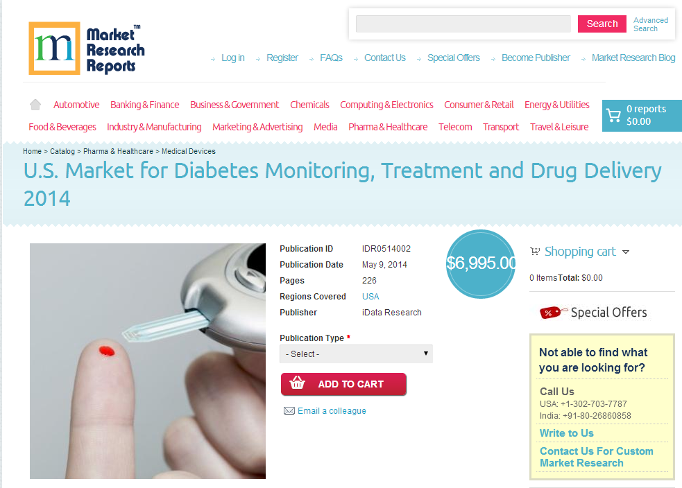 U.S. Market for Diabetes Monitoring, Treatment and Drug Deli'