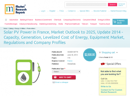 Solar PV Power in France, Market Outlook 2025, Update 2014'