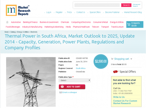 Thermal Power in South Africa, Market Outlook to 2025'