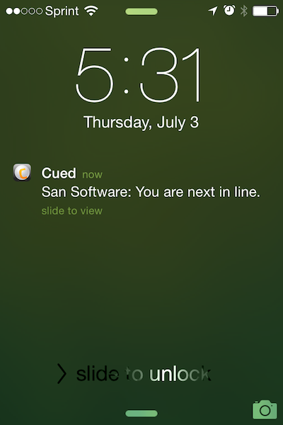 Cued mobile app - Notification Center
