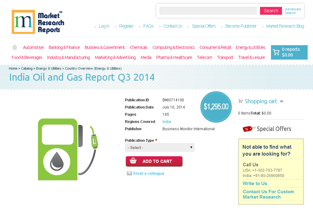 India Oil and Gas Report Q3 2014'