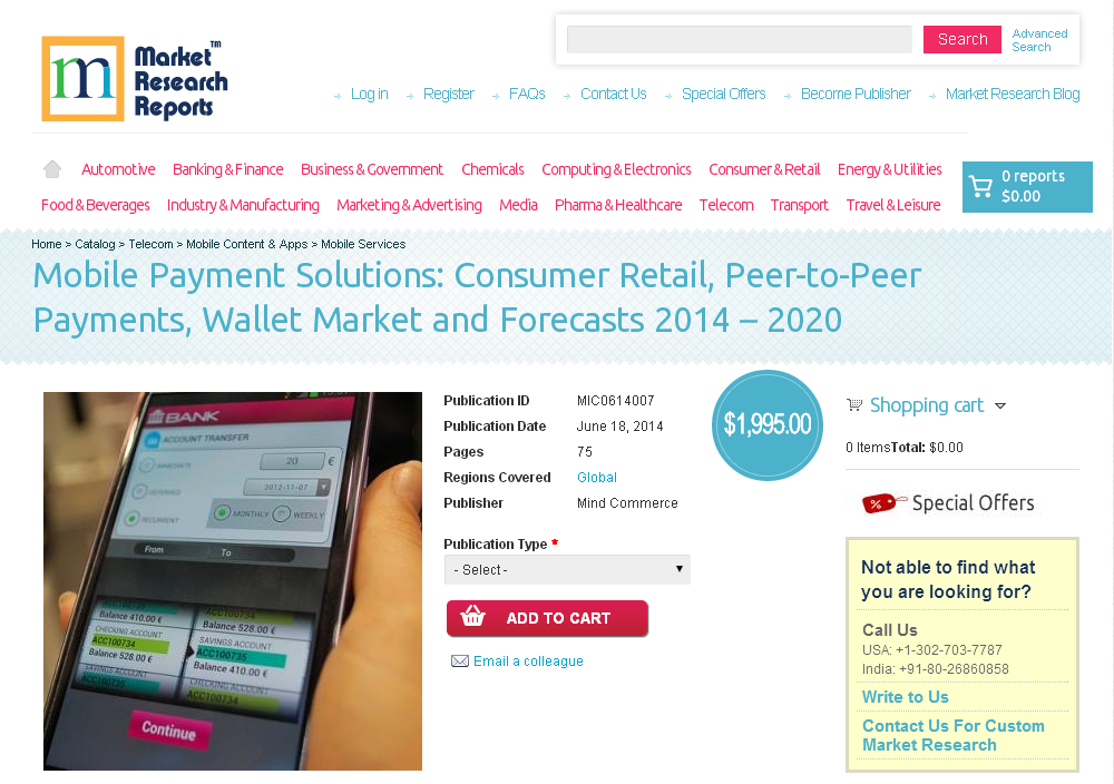 Mobile Payment Solutions: Consumer Retail, Peer-to-Peer Paym'