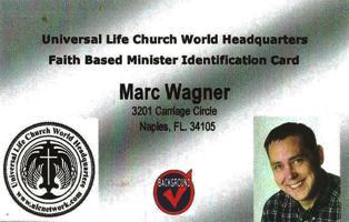 Official Universal Life Church Minister ID Card'