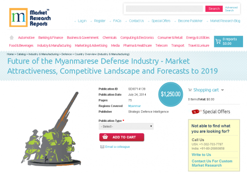 Myanmarese Defense Industry Forecasts to 2019'