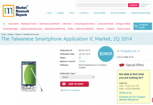 The Taiwanese Smartphone Application IC Market, 2Q 2014'