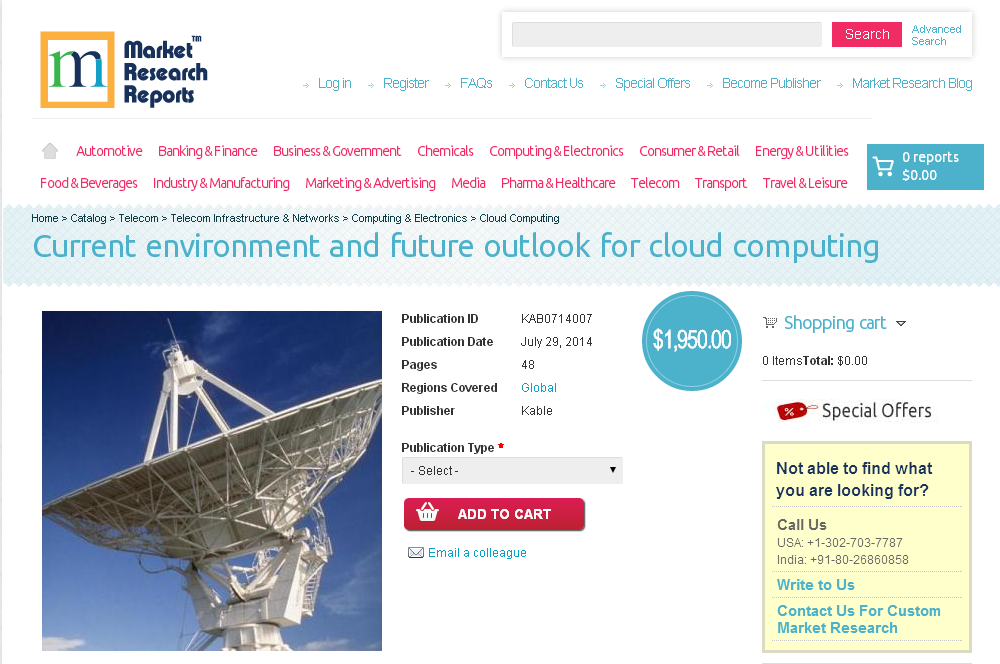 Current environment and future outlook for cloud computing'