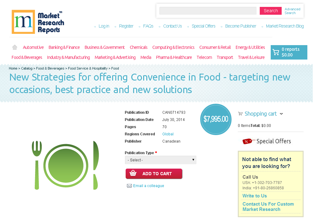 New Strategies for offering Convenience in Food'