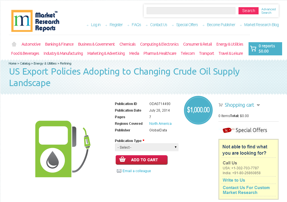 US Export Policies Adopting to Changing Crude Oil Supply Lan'