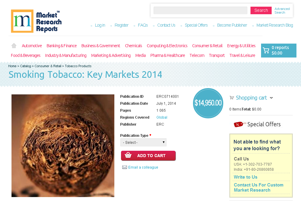Smoking Tobacco: Key Markets 2014'