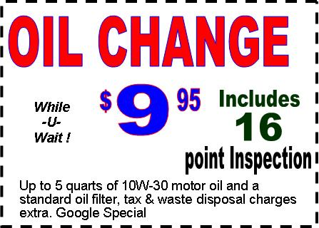Oil Change Coupon'