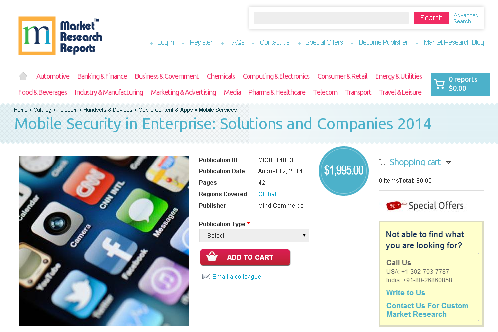 Mobile Security in Enterprise: Solutions and Companies 2014'