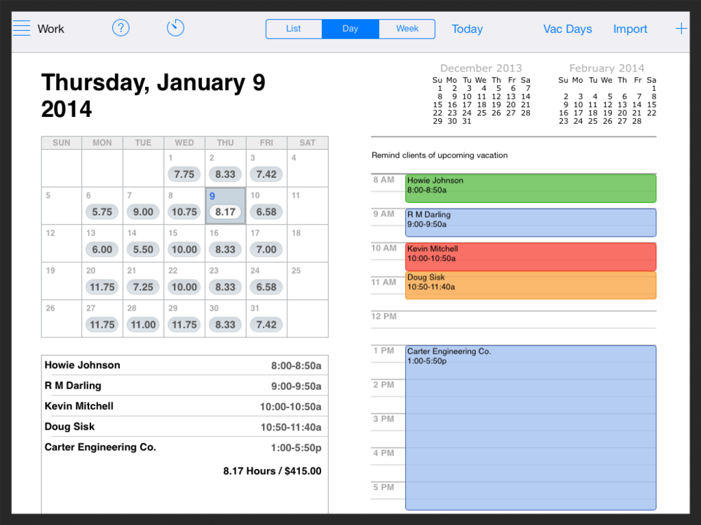 Workbox Software tracks hours and days'