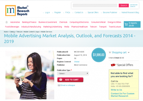 Mobile Advertising Market Analysis, Outlook, and Forecasts 2'