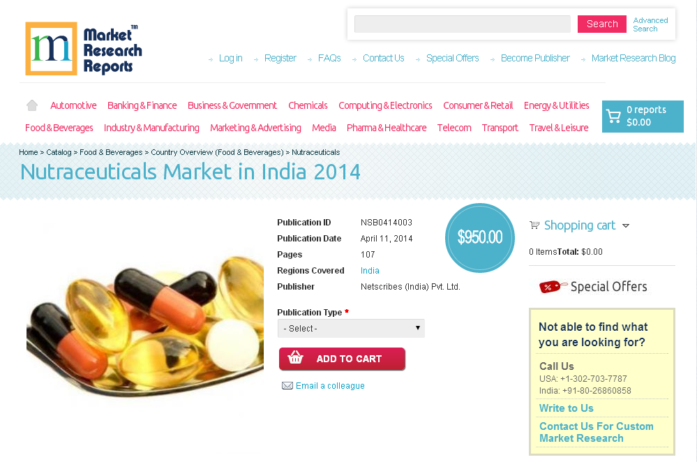 Nutraceuticals Market in India 2014'