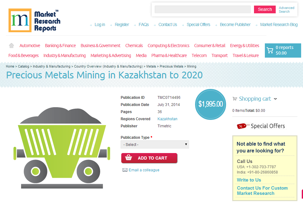 Precious Metals Mining in Kazakhstan to 2020'