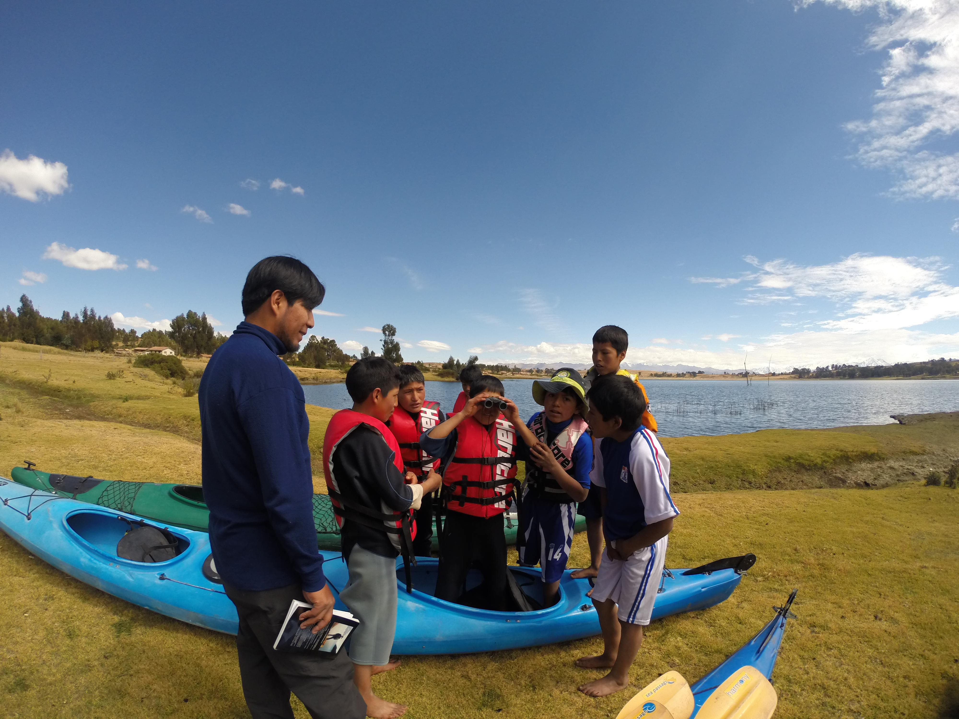 Paddle Lake Titicaca Three Paddlers