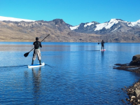 Paddle Lake Titicaca Three Paddlers