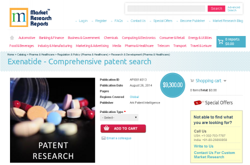 Exenatide - Comprehensive patent search'