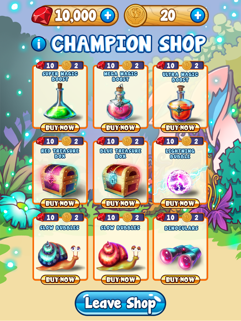 Bubble Champion In Game Store'