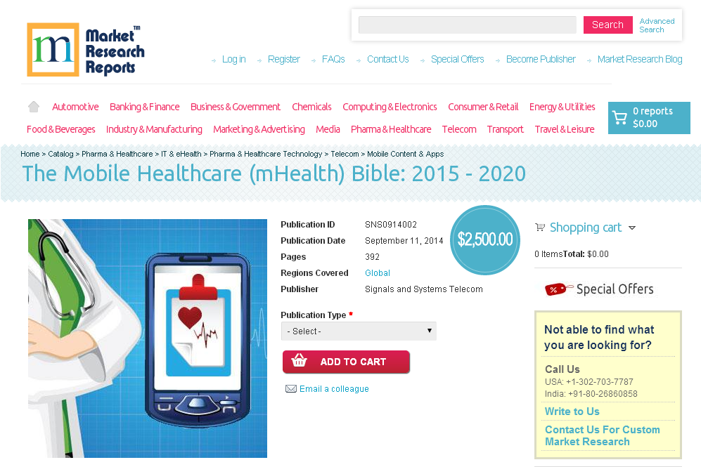 The Mobile Healthcare (mHealth) Bible: 2015 - 2020'