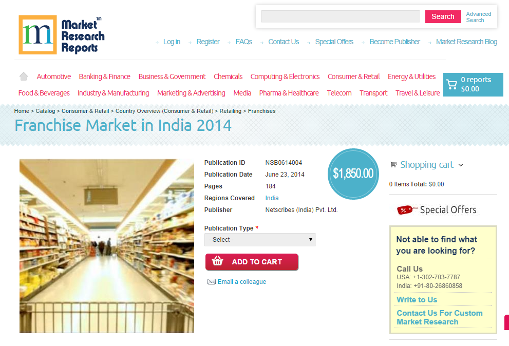 Franchise Market in India 2014'