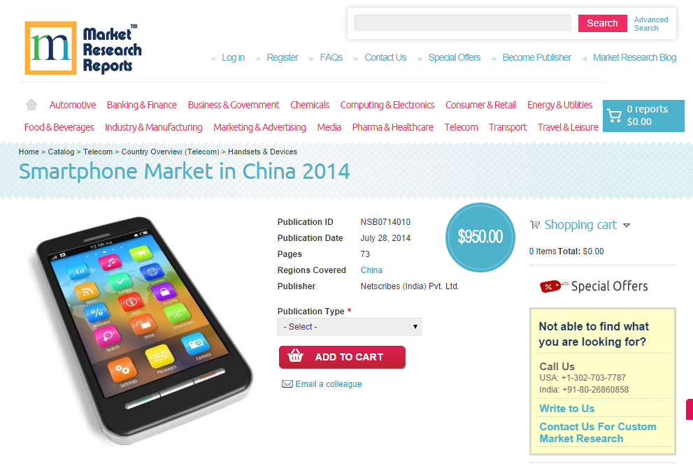 Smartphone Market in China 2014'
