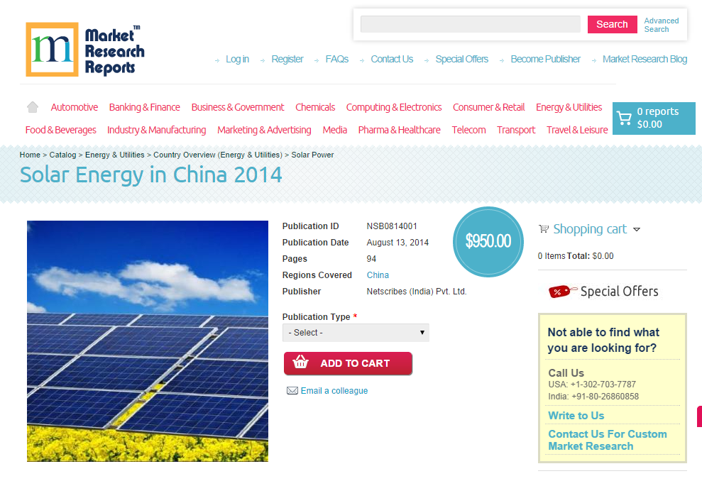 Solar Energy in China 2014'