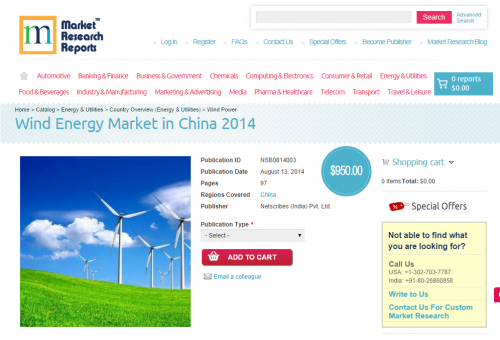 Wind Energy Market in China 2014'