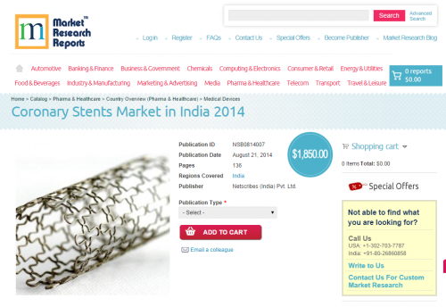 Coronary Stents Market in India 2014'