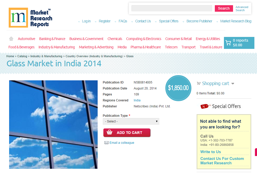 Glass Market in India 2014'