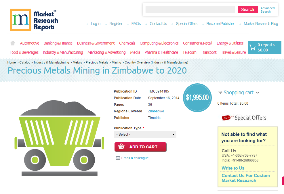 Precious Metals Mining in Zimbabwe to 2020'