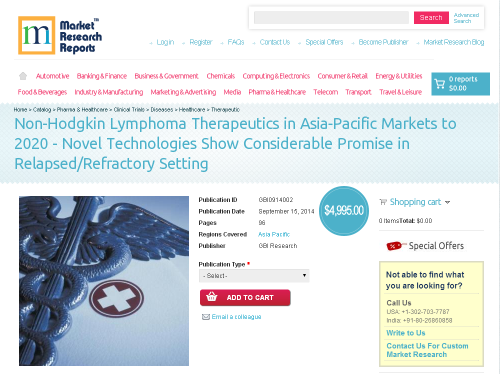 Asia Pacific Non-Hodgkin Lymphoma Therapeutics Markets'