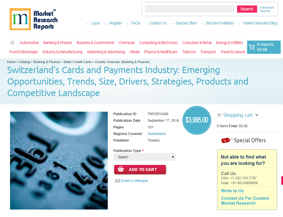 Switzerland Cards and Payments Industry to 2018'