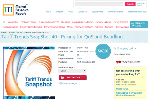 Tariff Trends SnapShot 40 - Pricing for QoS and Bundling'