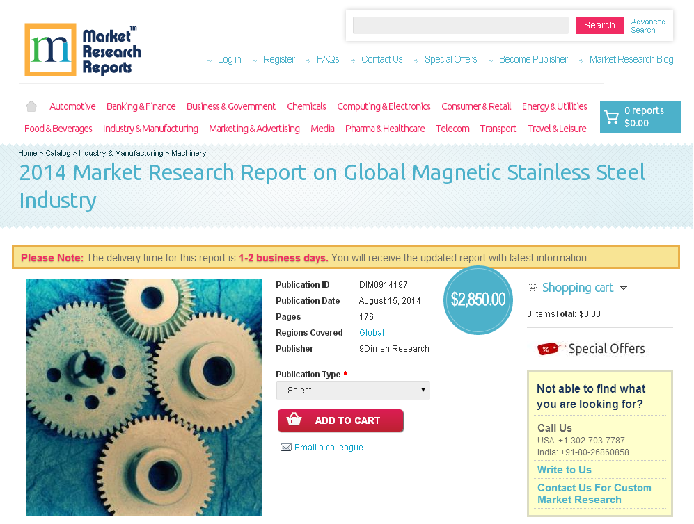 Global Magnetic Stainless Steel Industry 2014'