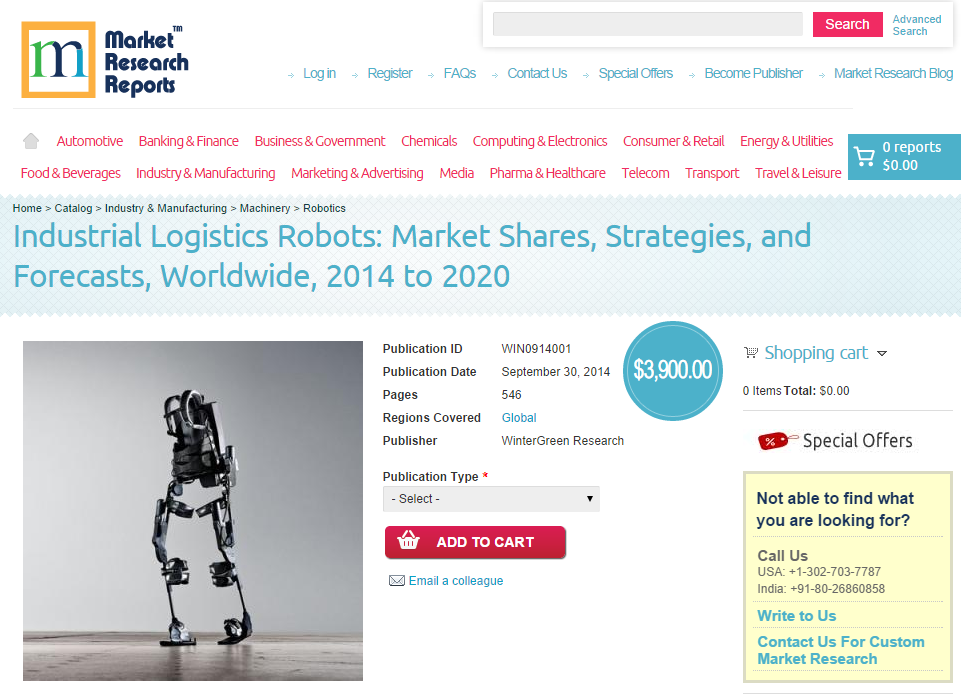 Industrial Logistics Robots Market 2014 to 2020'