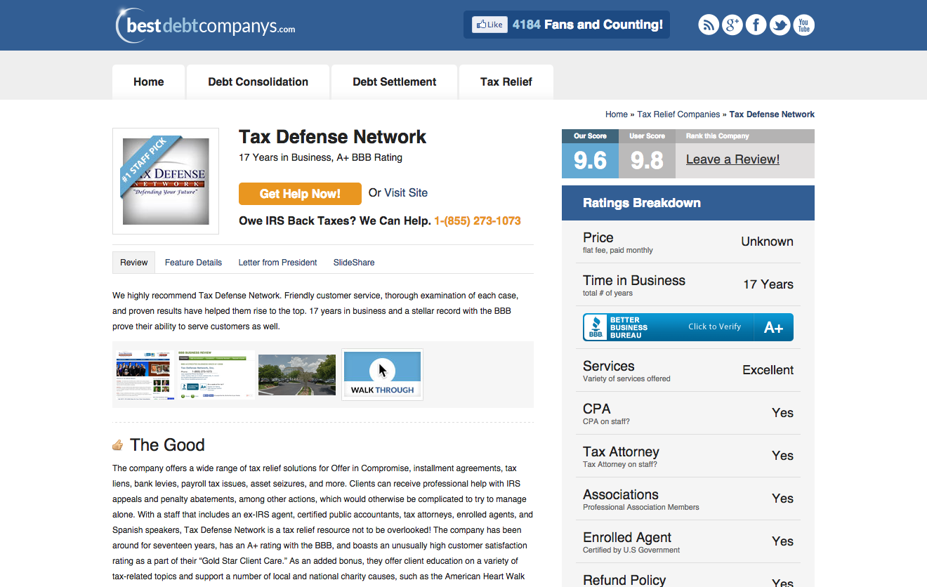 Tax Defense Network review'