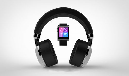 Headphones with integrated Smartwatch'
