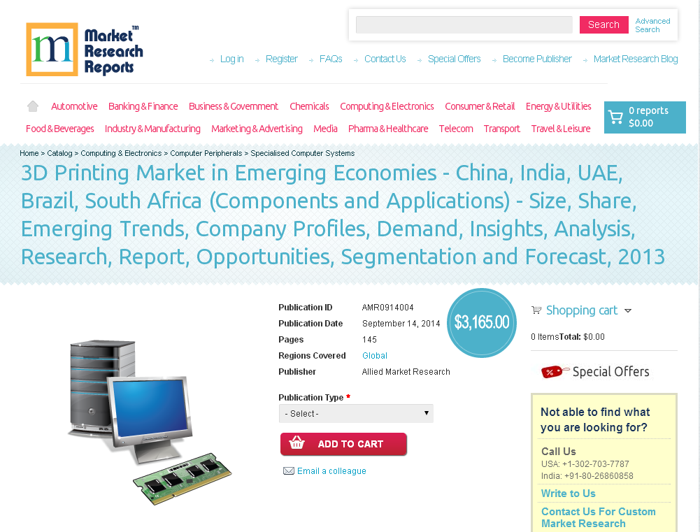 3D Printing Market in Emerging Economies'