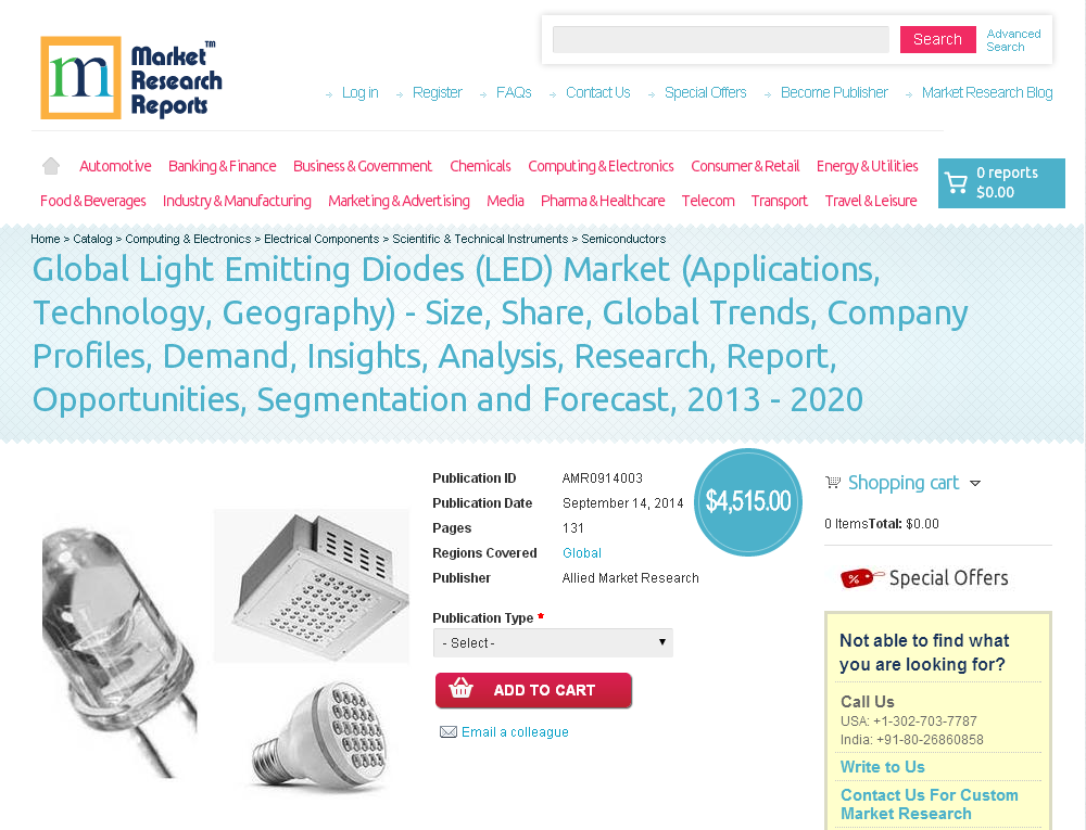 Global Light Emitting Diodes (LED) Market Forecast 2013 - 20'