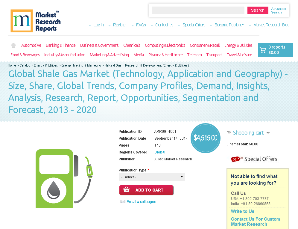 Global Shale Gas Market Forecast 2013 - 2020'