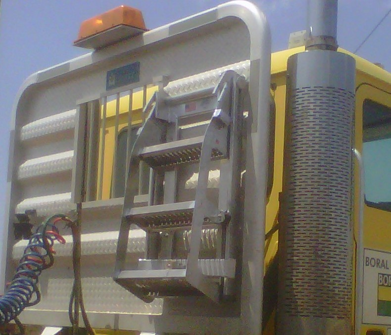 Trucker Trailer Ladder and Storage Rack'