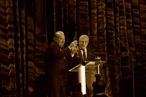 Carlos Slim Robert Deniro toast Billionaires Row'
