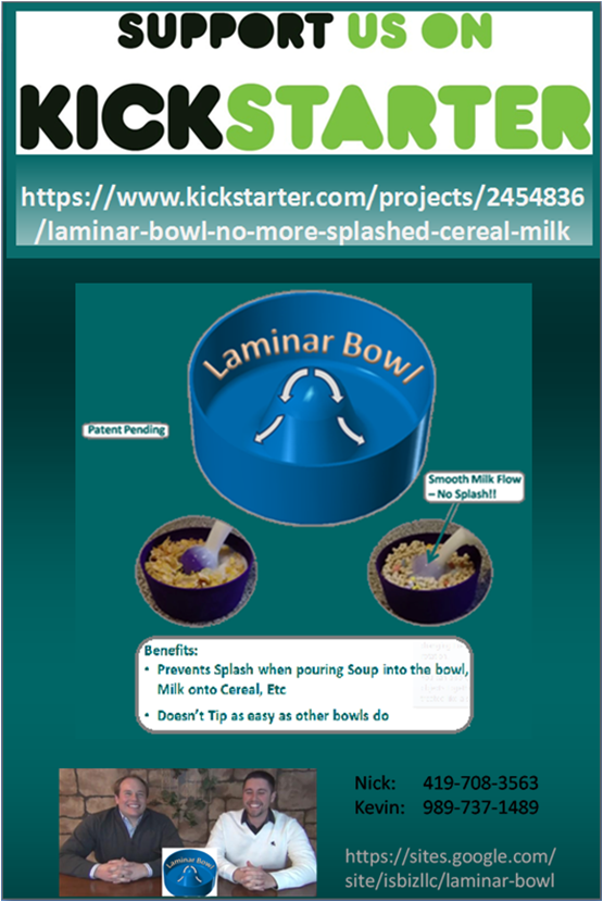 Laminar Bowl - No More Splashed Cereal Milk, Soup, Etc