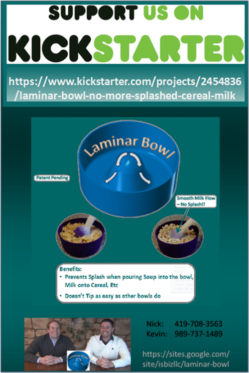 Laminar Bowl - No More Splashed Cereal Milk, Soup, Etc'
