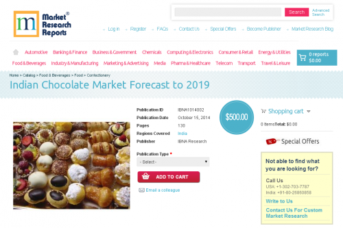 Indian Chocolate Market Forecast to 2019'