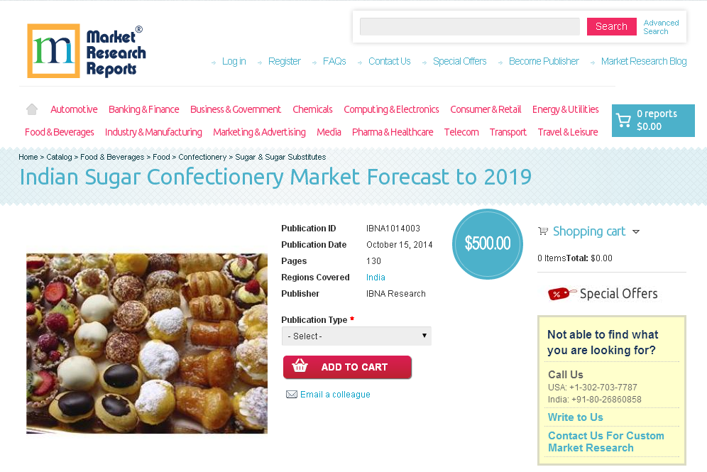 Indian Sugar Confectionery Market Forecast to 2019'